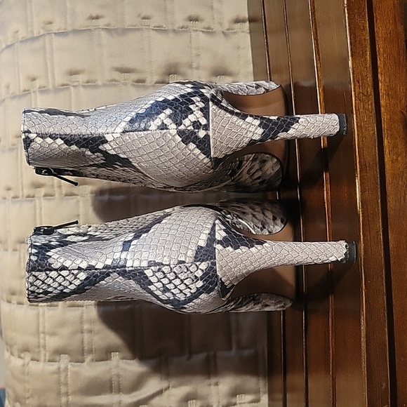 Leather Snake Heel Bootie - Picture 3 of 8